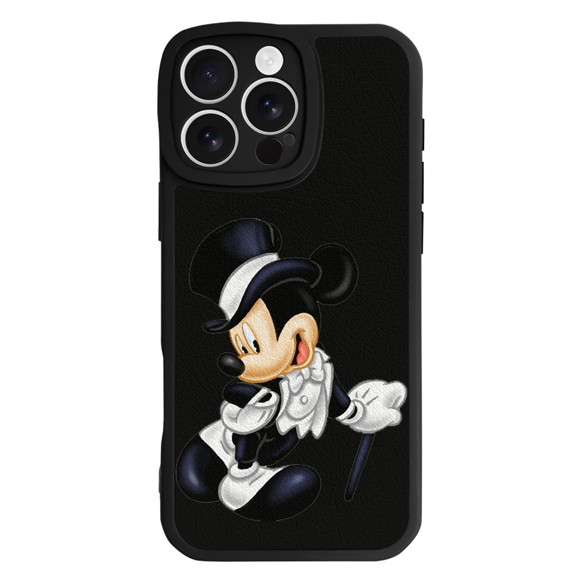 （画像用） ミッキーマウス Mickey Mouse 【iPhone 16シリーズ対応】シリコンスマホケース（レザー調） 材質：シリコン
